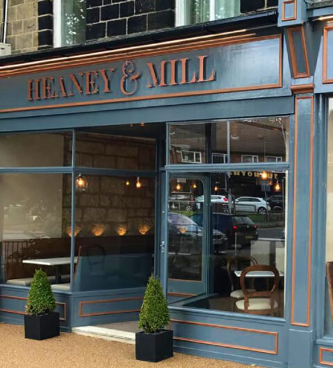 Outside Heaney and Mill Outside Heaney and Mill on an overcast day