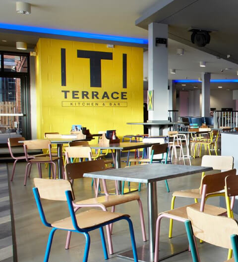 The terrace Leeds Uni