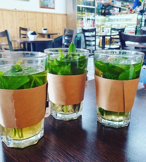 Aromatik — three mint tea glasses lined up