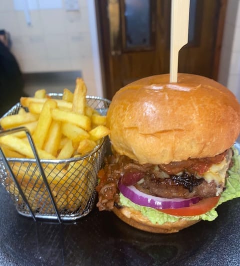 Vesper Gate — loaded burger with chips
