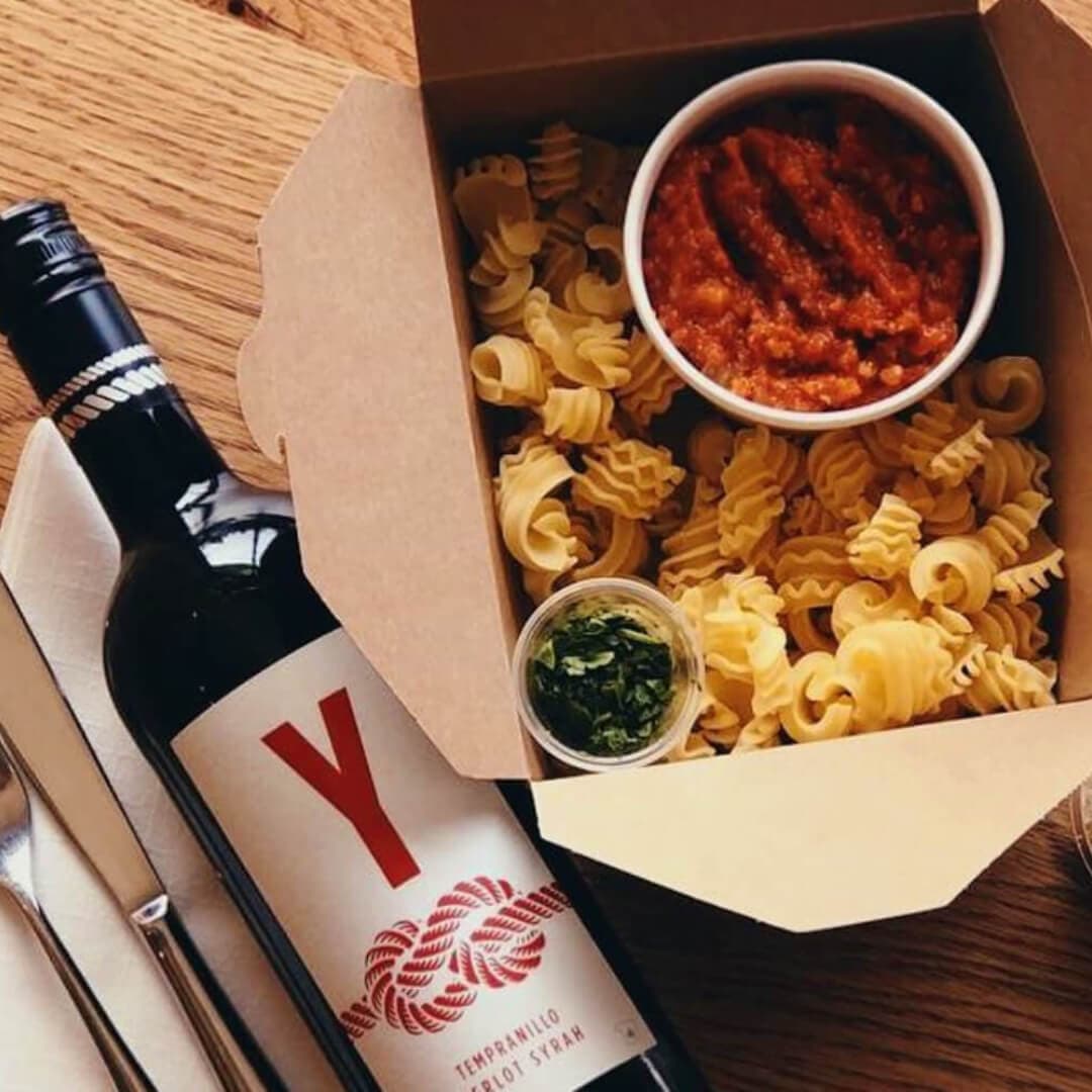 Sarto pasta and wine