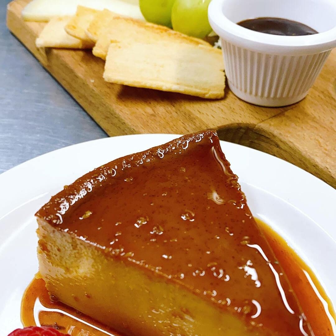 La Taberna Creme caramel and Cheese board