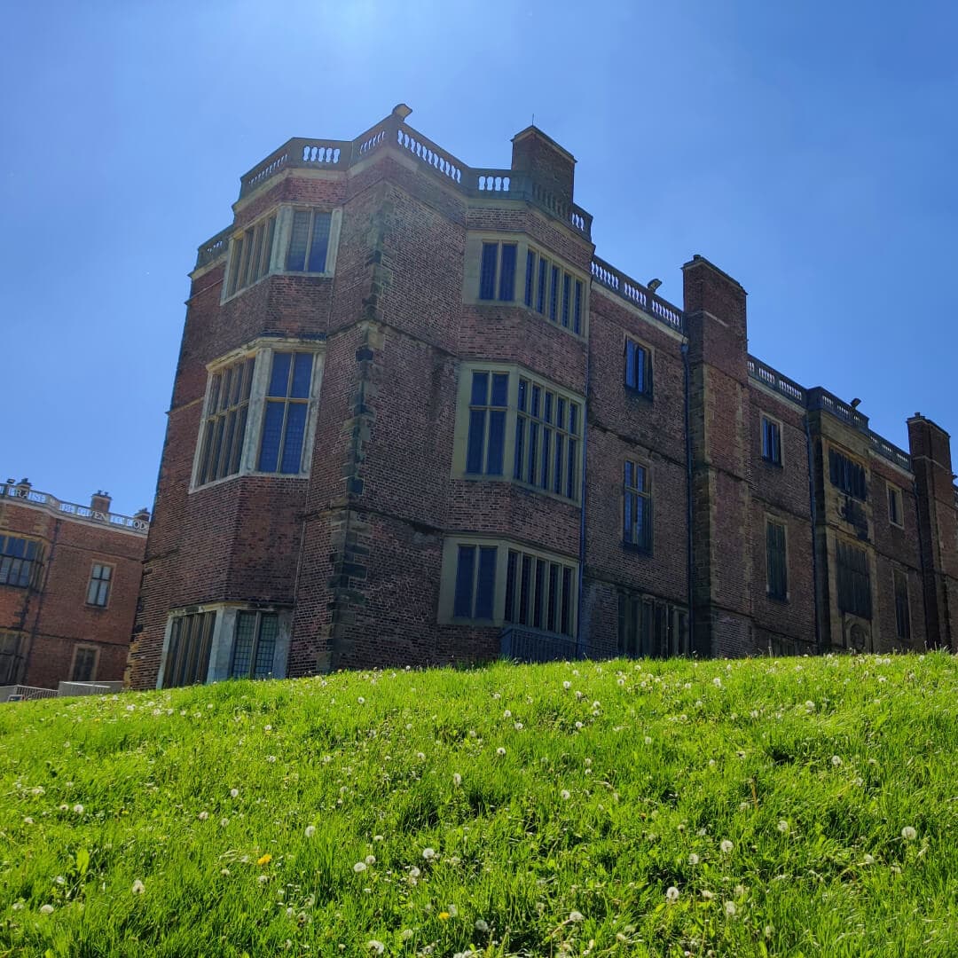 Temple Newsam house looking up from grass