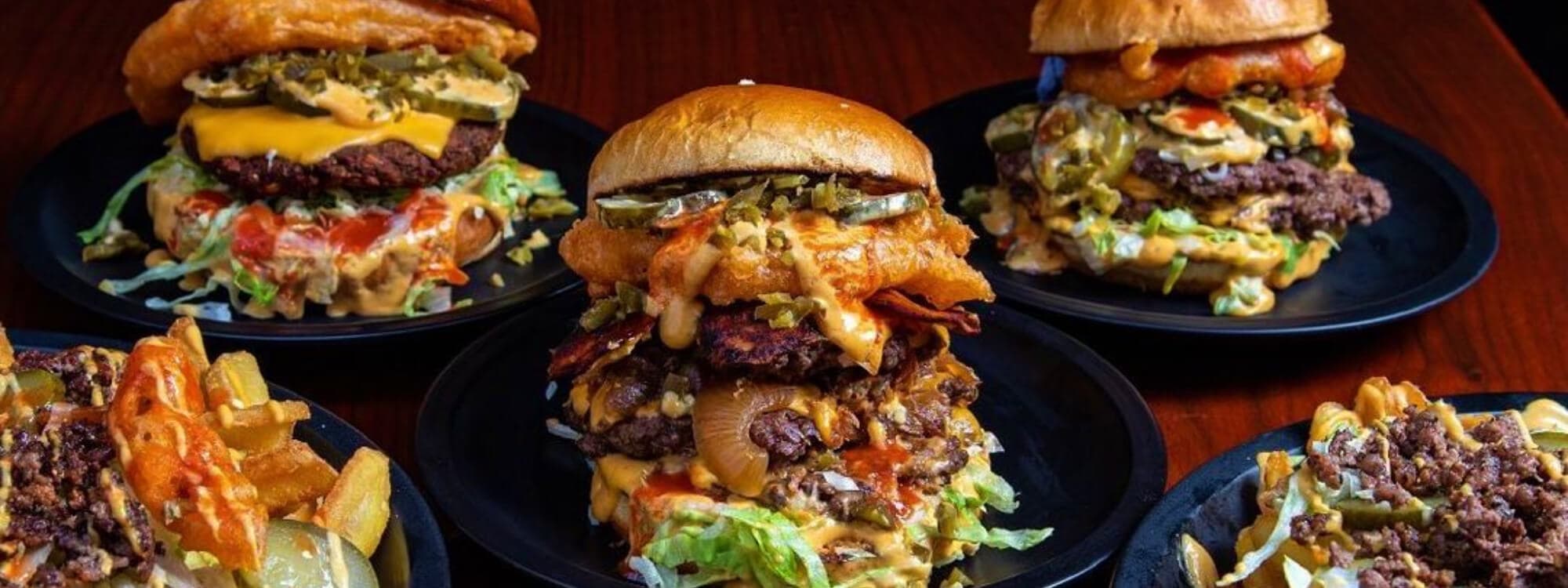 Selection of burgers from Big Buns Leeds
