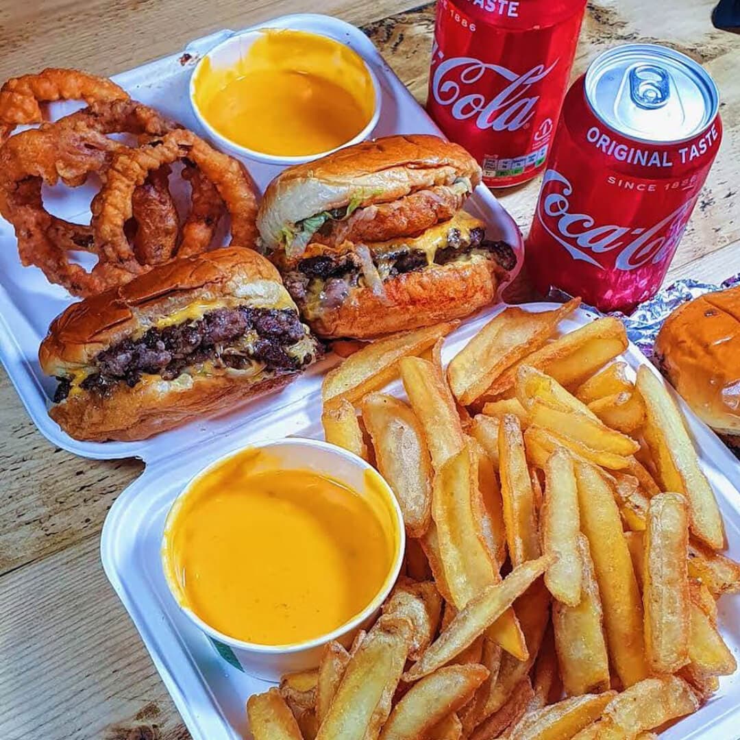 Burgers and chips from Big Buns Leeds