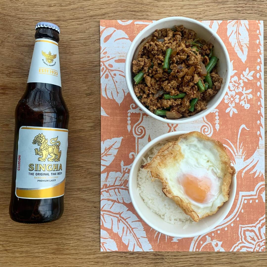 Jino’s Thai Cafe noodles and beer