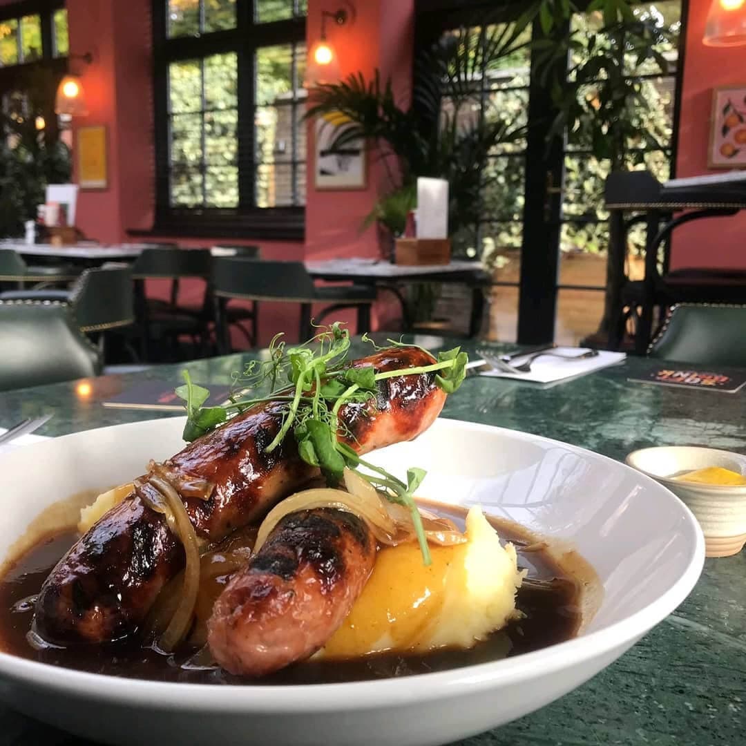 Beck and Call sausage and mash food