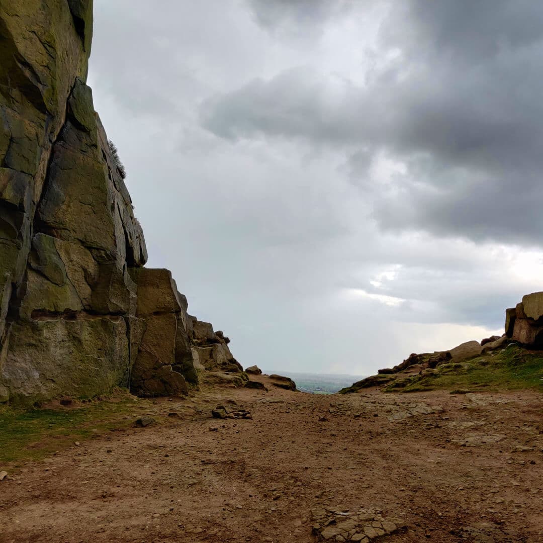 Ilkley Moor view over Ilkley and clouds