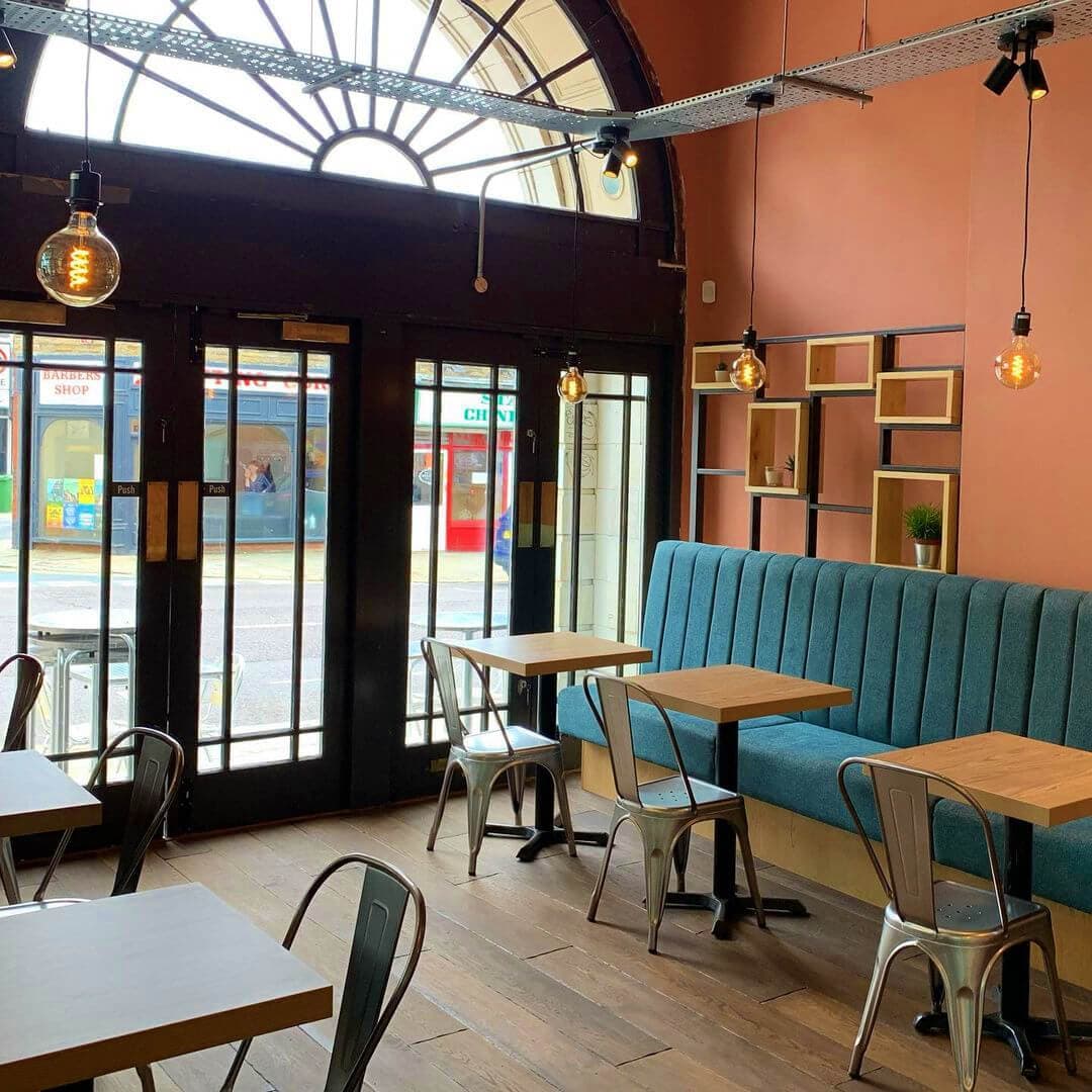 Inside seating Jino's Thai Café Headingley
