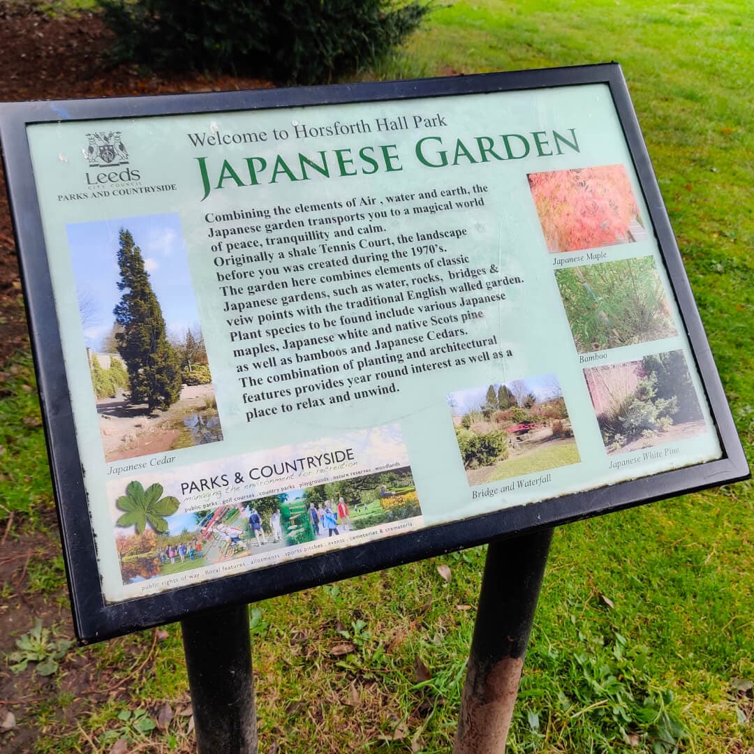 Horsforth Hall Park Japanese Garden Sign