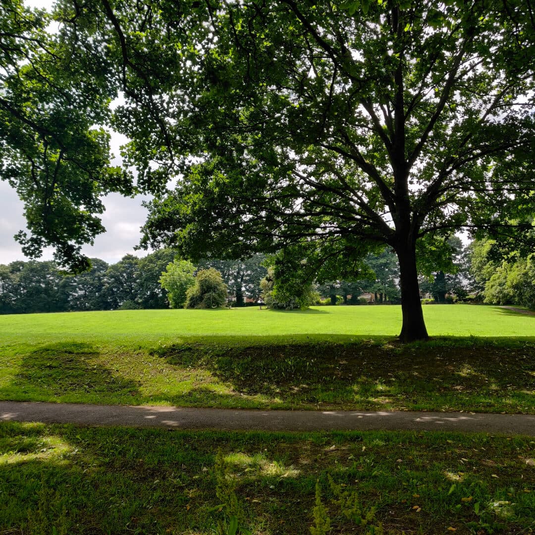 Farsley Recreation Ground in shade