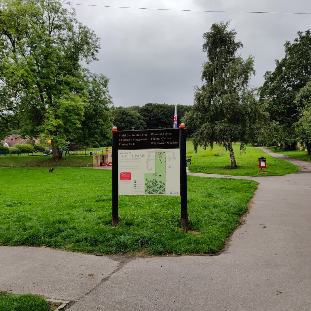 Rodley Park sign