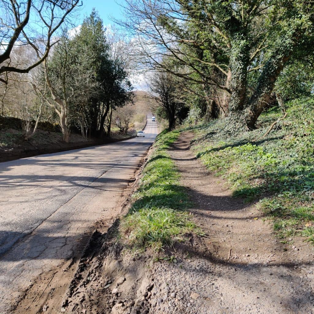 Footpath along King Lane for the Meanwood Valley Trail