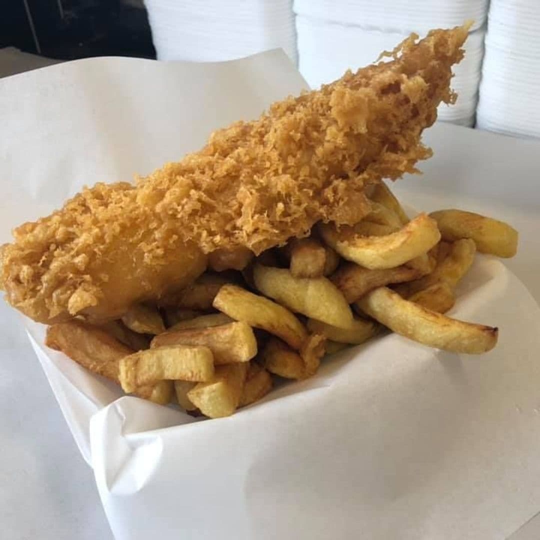 Crispy battered fish served with golden chips at The Deep – Pudsey.