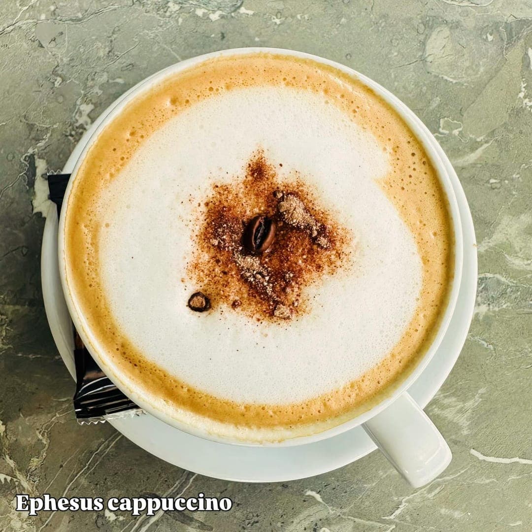 Ephesus Restaurant — baklava and cappuccino