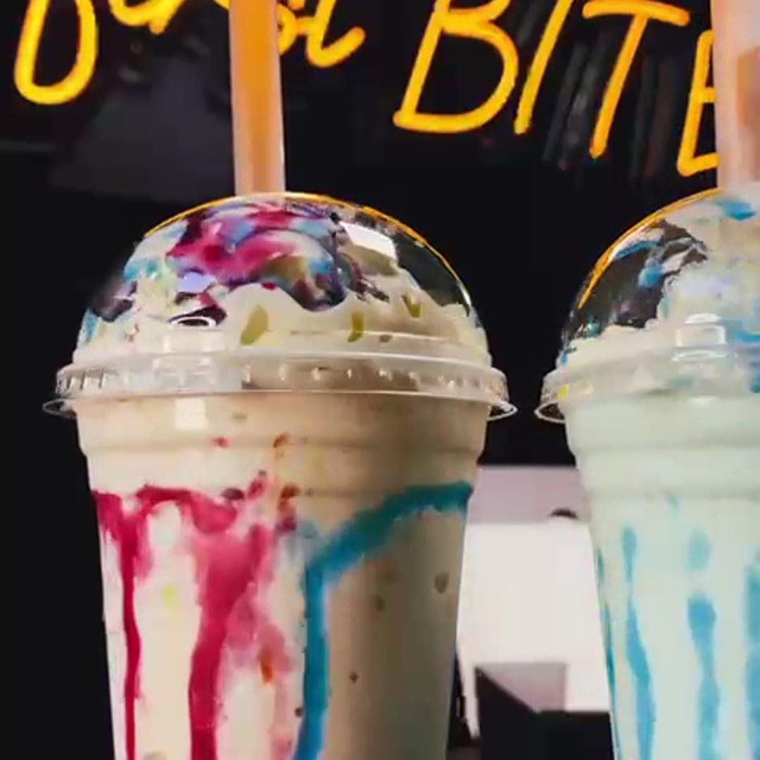 FiveStar burgers and shakes — colourful loaded milkshakes with neon sign backdrop
