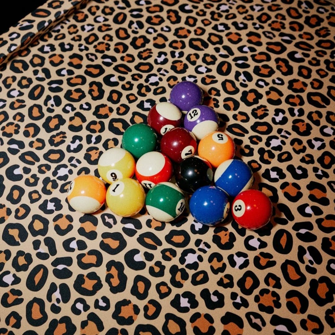 Leopard print pool table at Ritas Beer Hall Leeds