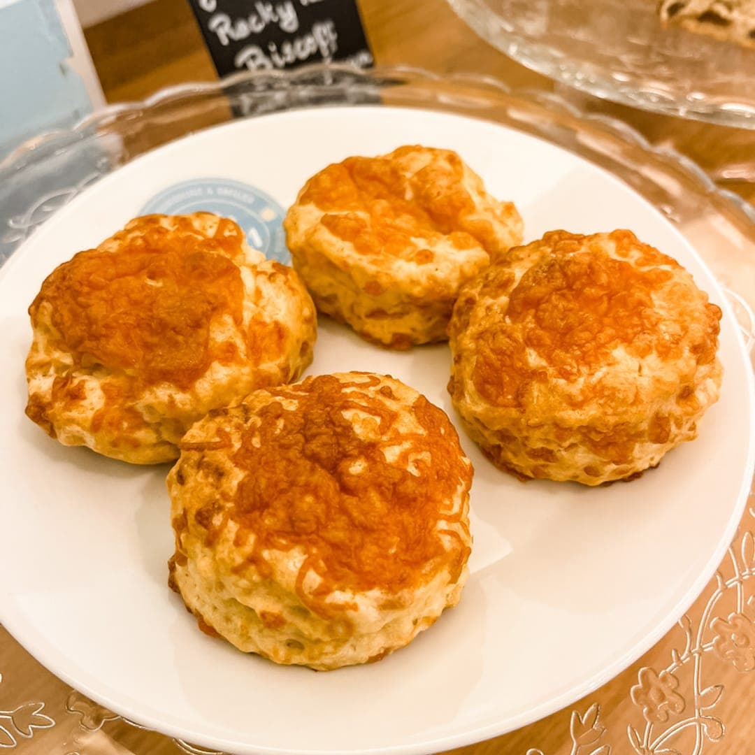 Freshly baked cheese scones at 21 Co. cafe Headingley