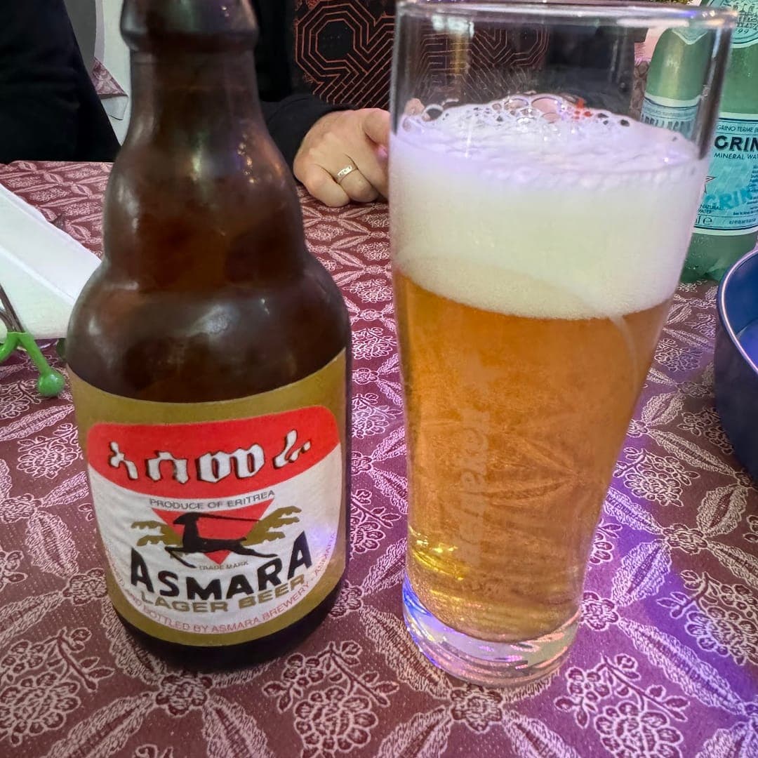 Asmara beer served at Abashawel Restaurant Leeds