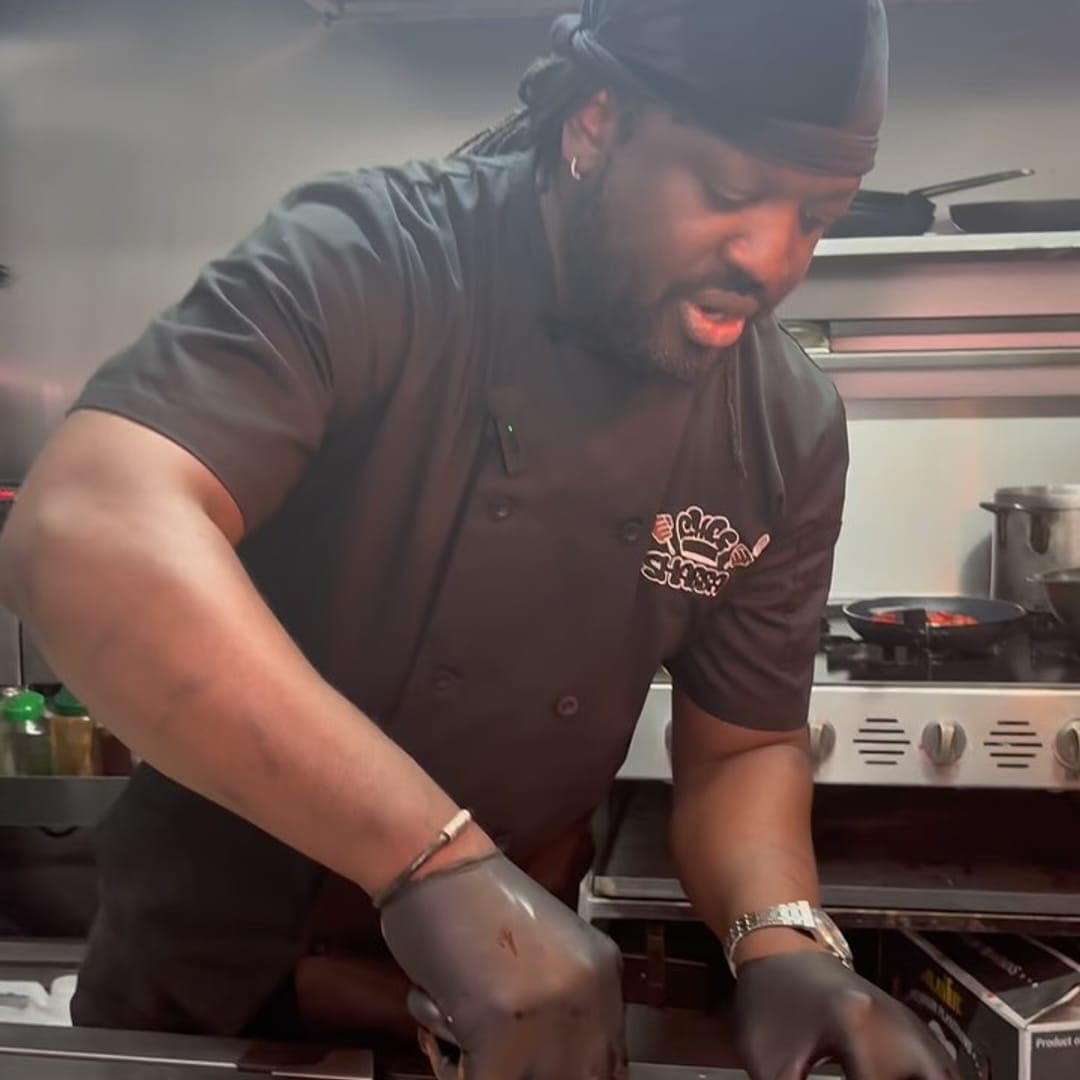 Loaded fries with saucy chicken, broccoli, and plantain at Chef Shabbas Kitchen Leeds