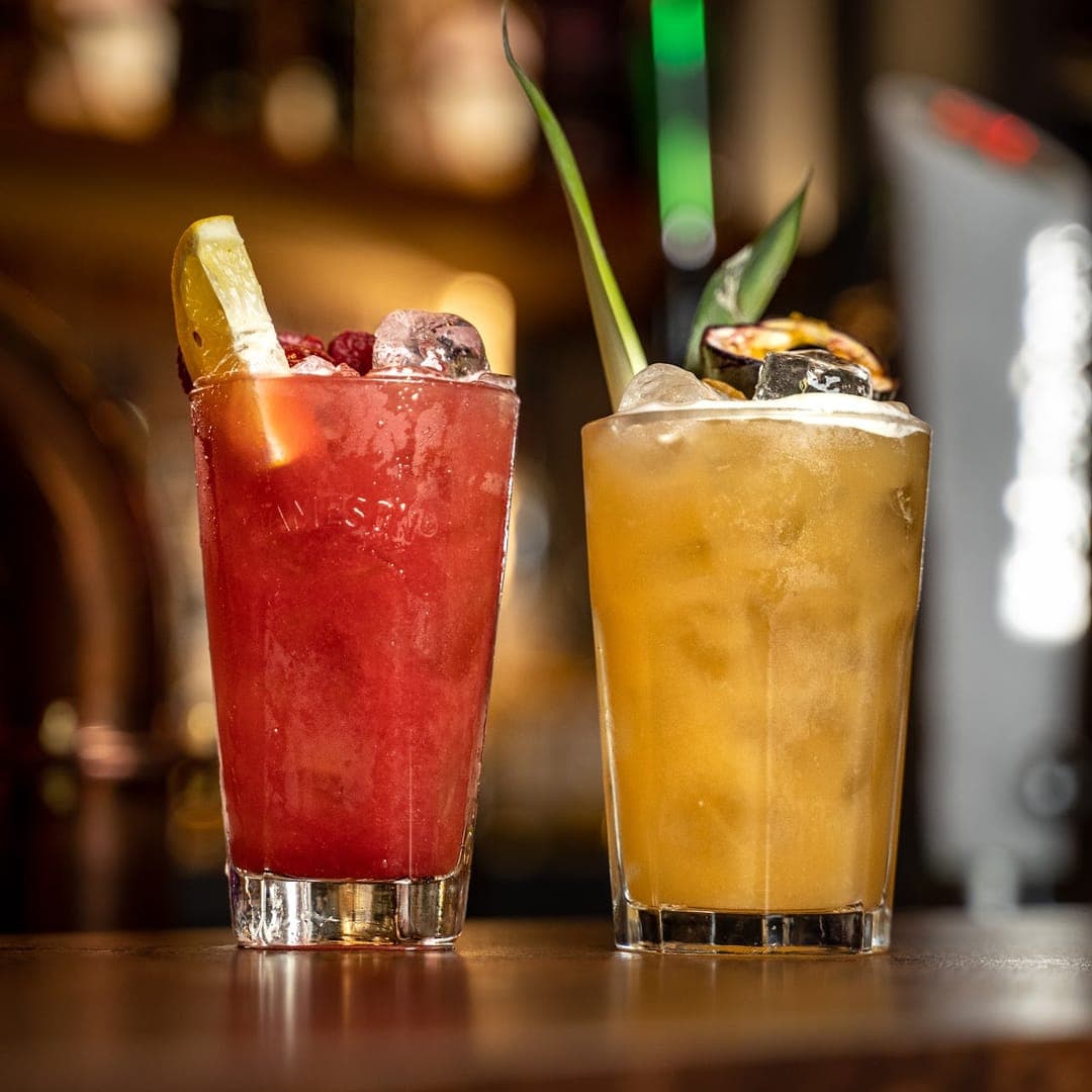 Berry and tropical cocktails served at the bar at Sheepscar Bar and Grill Leeds