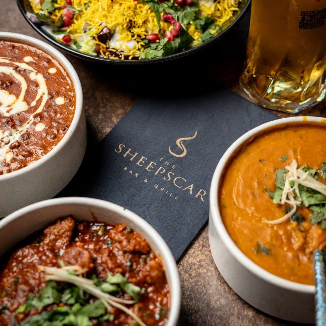 Indian curries, biryani, and beer with branded menu at Sheepscar Bar and Grill Leeds
