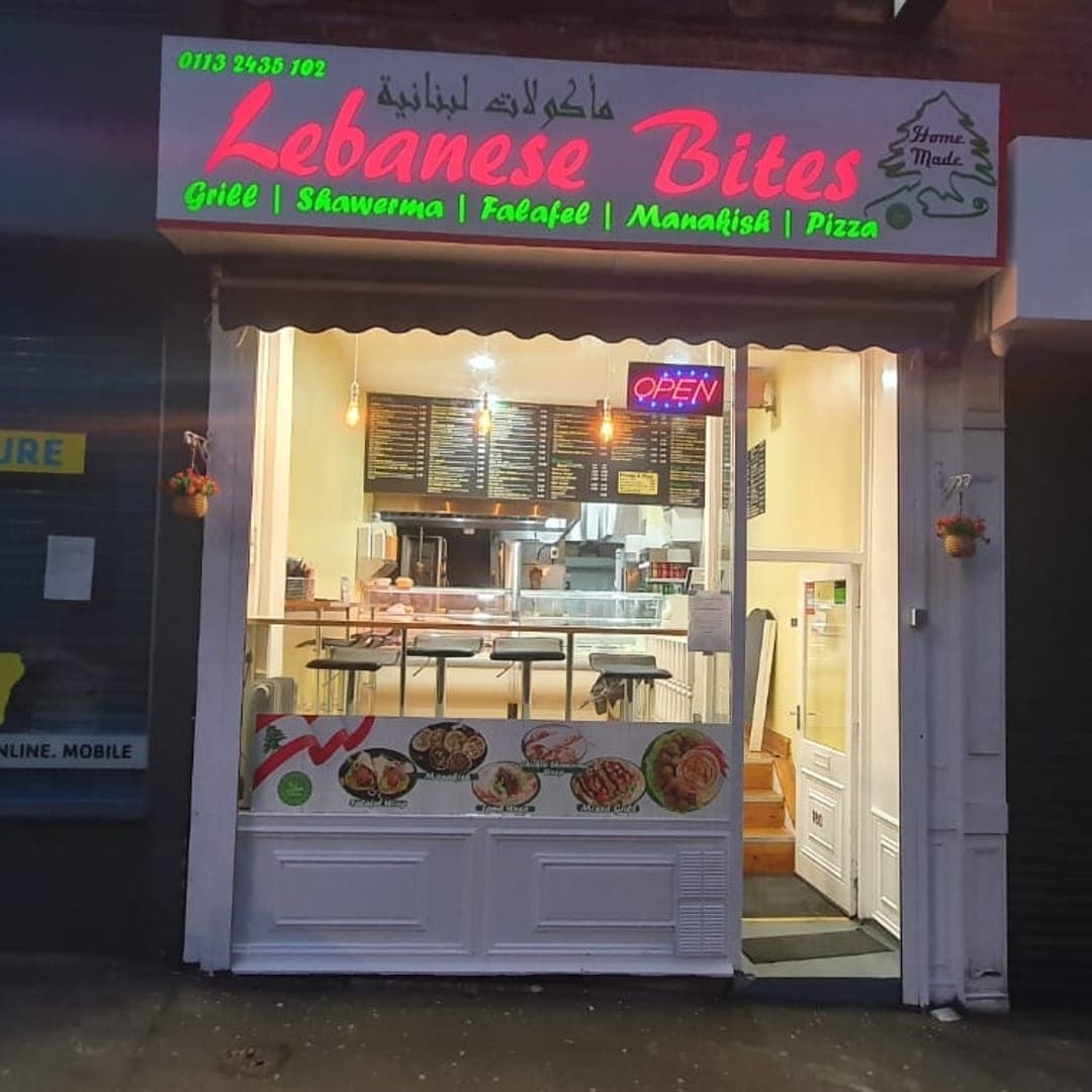 Lebanese Bites — exterior shopfront at night