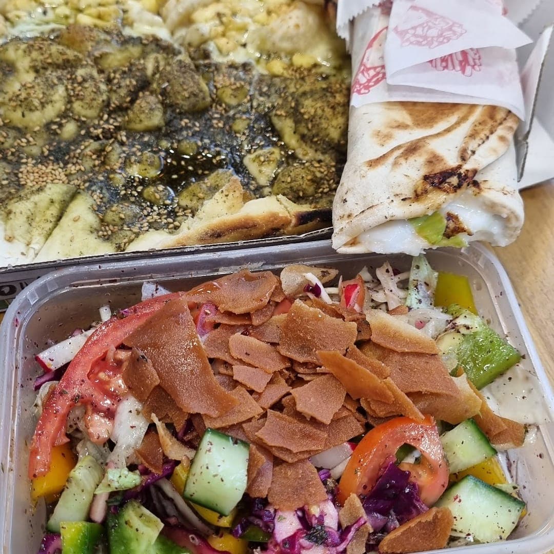 Lebanese Bites — manakish flatbread and fattoush salad