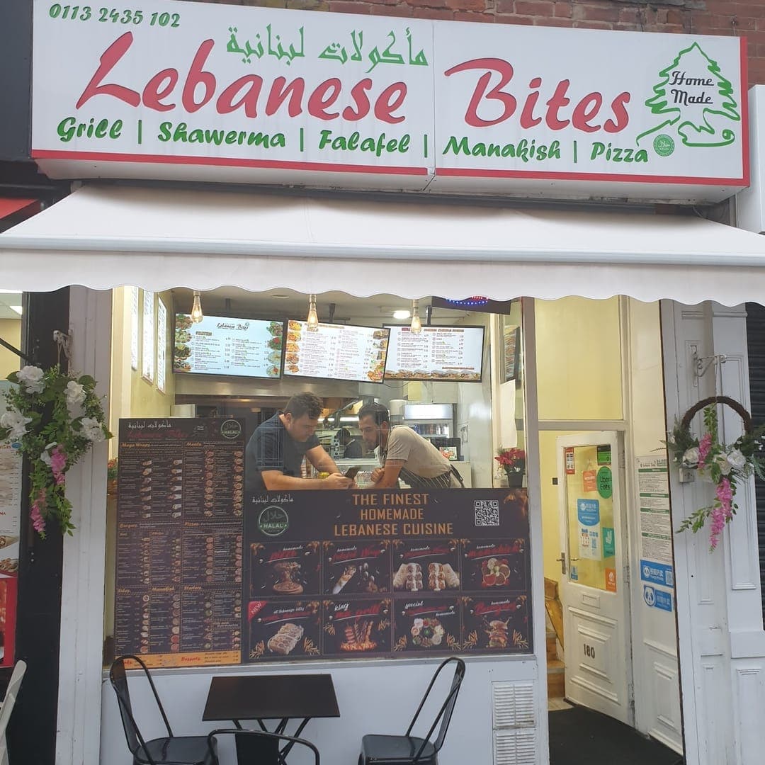 Lebanese Bites — exterior shopfront in daytime with outdoor seating