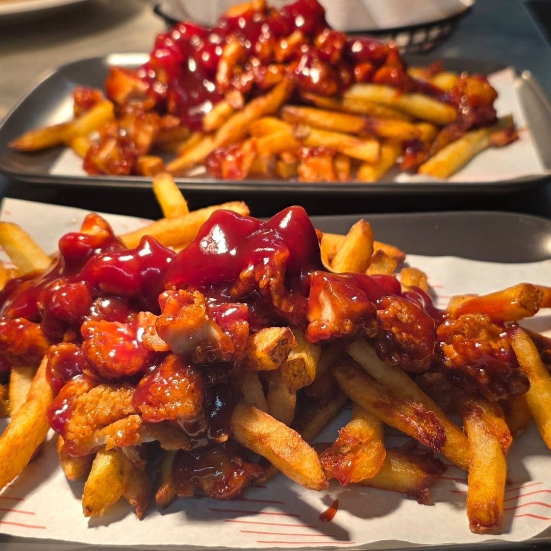 Panorama Garden — loaded fries with fried chicken and chilli sauce