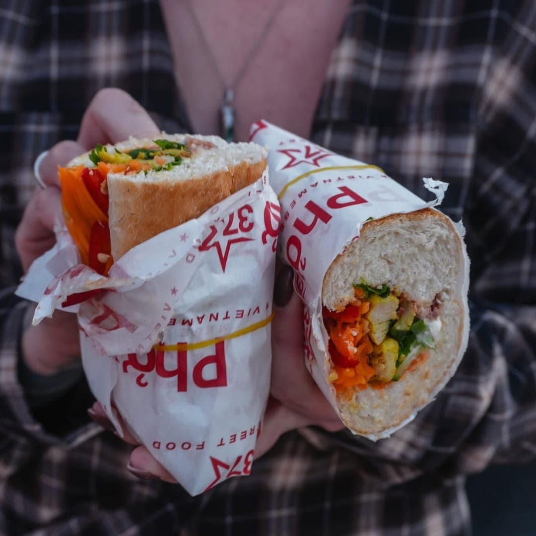 Pho 37 (Merrion Centre) — Bánh Mì sandwiches wrapped in branded Pho 37 paper