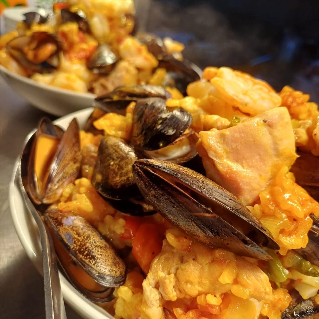 Tapas & Tunes — pan-fried padron peppers on a yellow plate