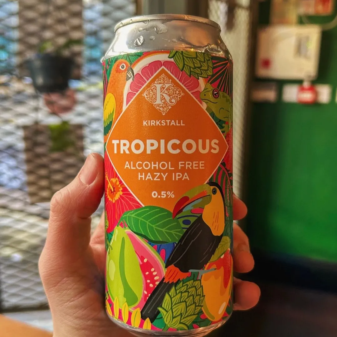 Kirkstall Tropicious alcohol-free hazy IPA can at Wapentake Leeds