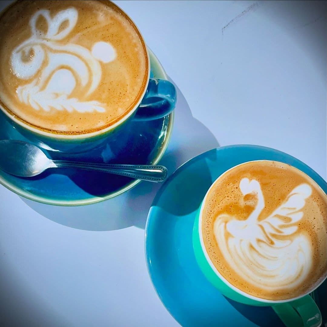 Latte art at Sociable Folk in Wellington Place