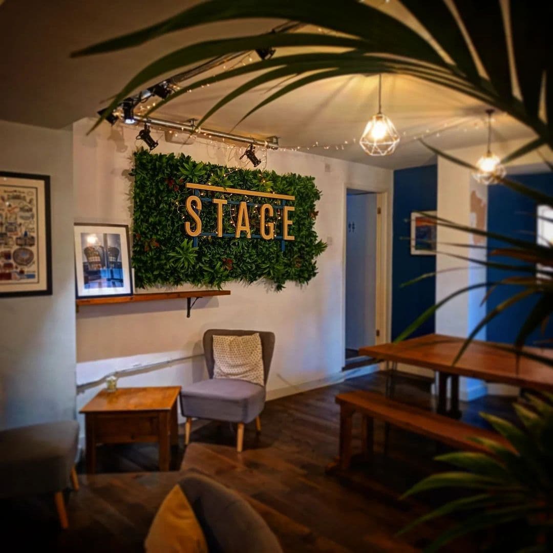 Stage Espresso and Brew Bar interior with greenery