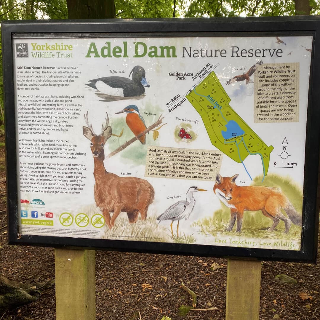 Adel Dam Nature Reserve sign with map Adel Dam Nature Reserve sign with map