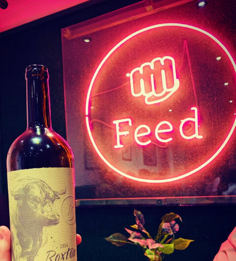 Feed neon sign logo Feed neon sign inside shop