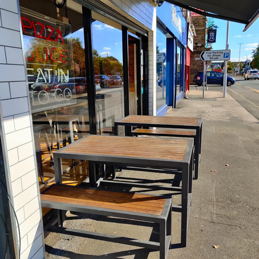Outside seating at Pizza Freak Kirkstall Outside seating at Pizza Freak Kirkstall