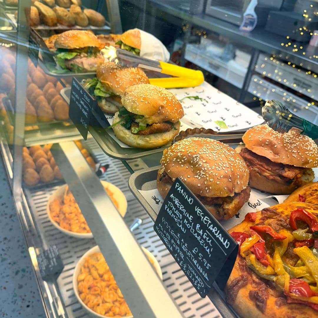 POCO Sicilian Street Food The Calls Delicious Sandwiches Display Display of various Sicilian street foods including sandwiches and pastries at POCO Sicilian Street Food – The Calls.