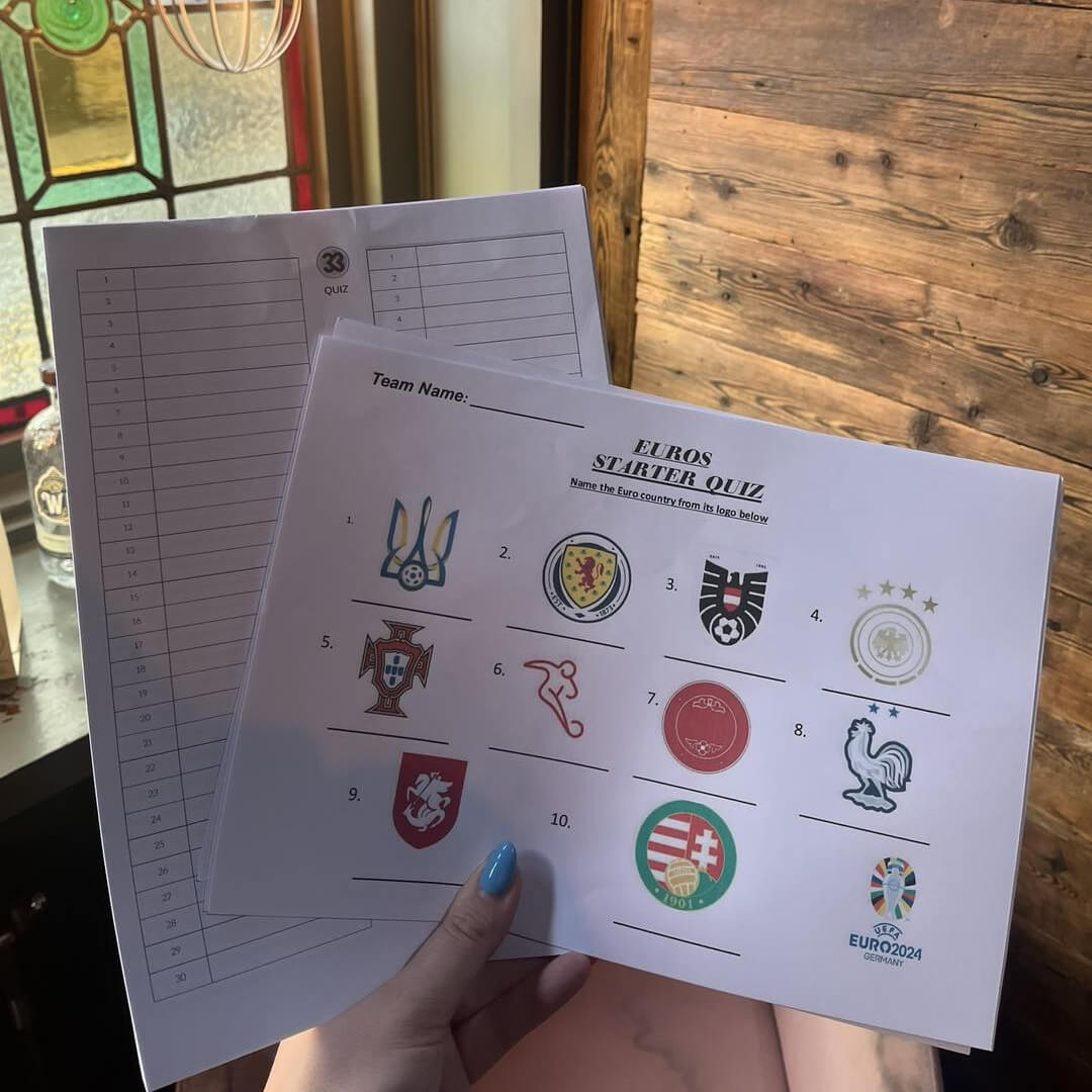 Number 33 Pub Quiz