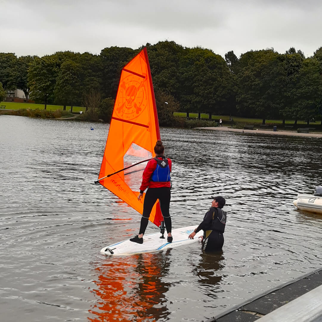 Windsurfing at Yeadon Tarn
