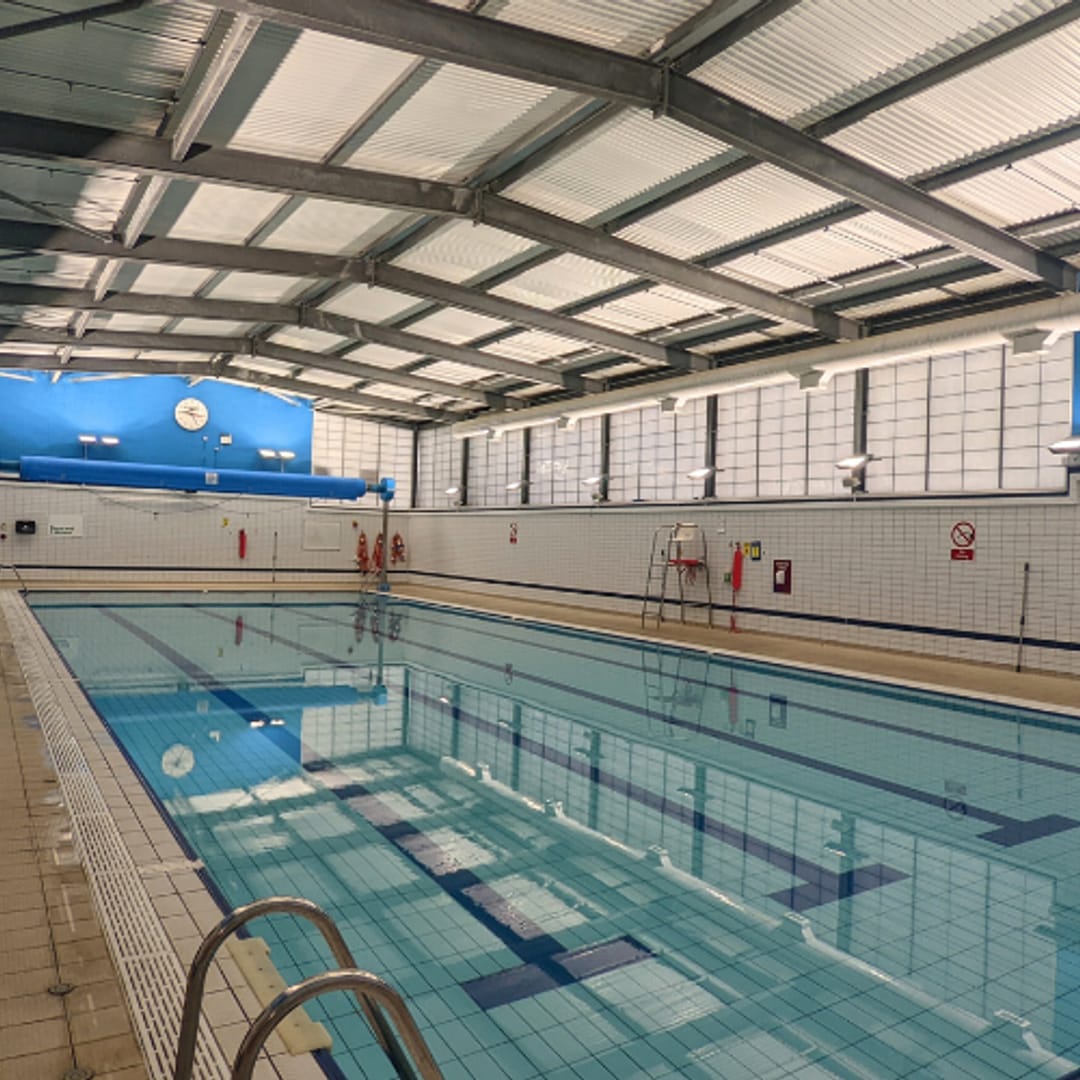 John Smeaton Leisure Centre 25-metre pool with chair-and-sling hoist.