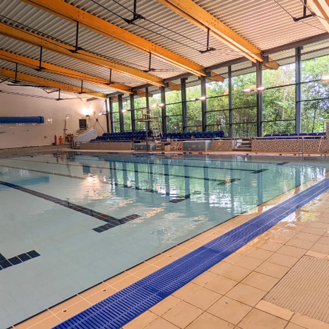 Morley Leisure Centre 25-metre main pool with hoist and graded steps.